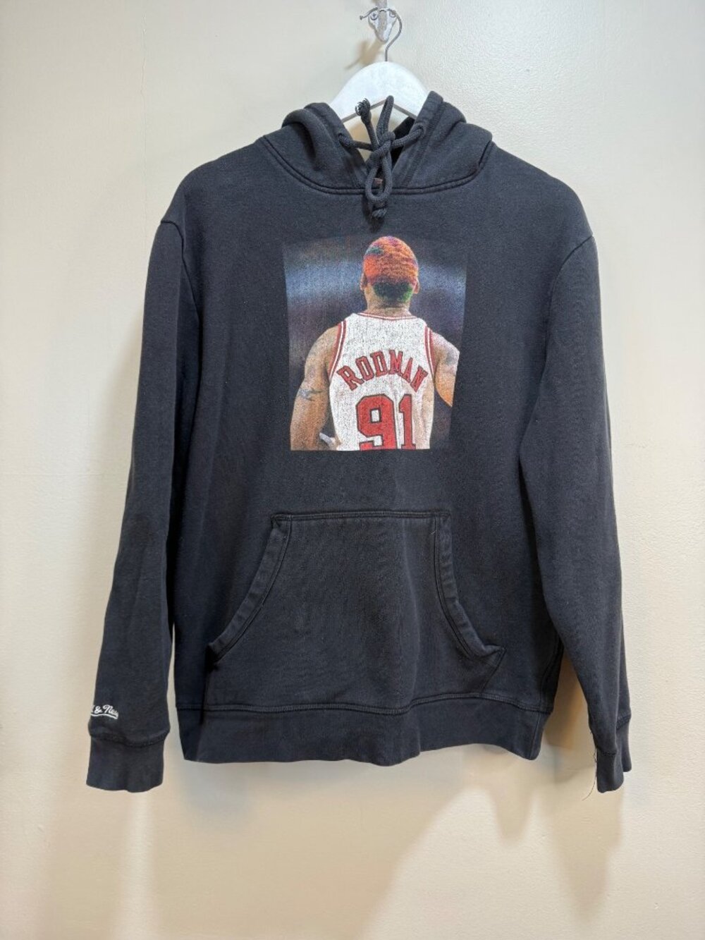 Mitchell & Ness Dennis Rodman Hoodie Graphic Chicago Bulls 1990s Faded Broken In